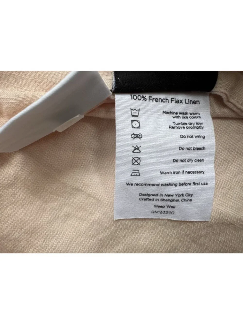 SIJO Single Full Queen Pillowcase French Flax Linen Envelope Peach Pink 31 X 22